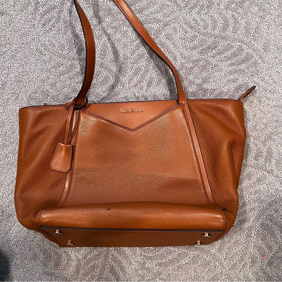 Michael Kors Chestnut Leather Shoulder Tote - Picture 10 of 13